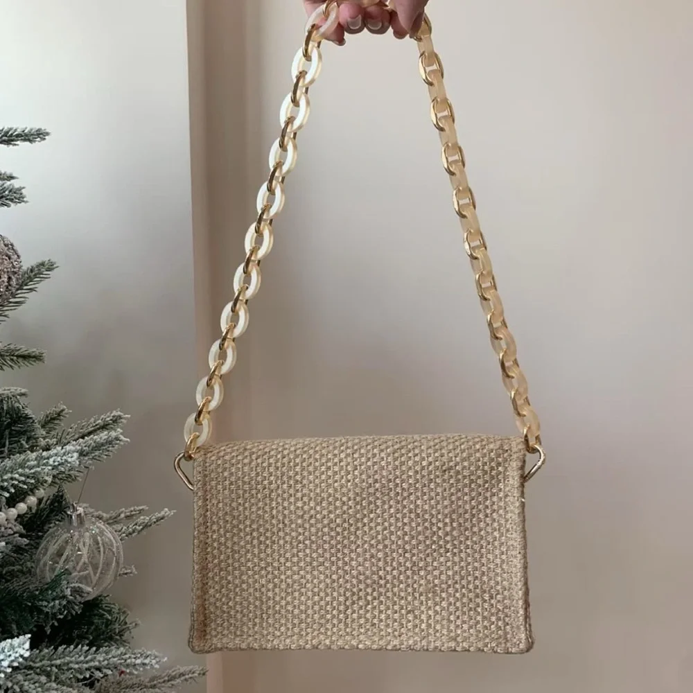 Dior Raffia Straw Bag Acrylic shoulder strap - Picture 6 of 13